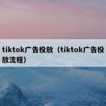 tiktok广告投放（tiktok广告投放流程）
