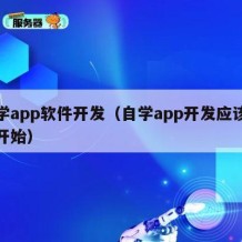 自学app软件开发（自学app开发应该怎么开始）
