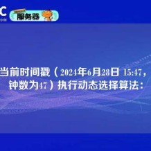 根据当前时间戳（2024年6月28日 15:47，即分钟数为47）执行动态选择算法：