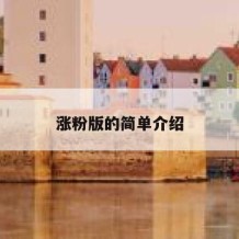 涨粉版的简单介绍