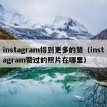 instagram得到更多的赞（instagram赞过的照片在哪里）