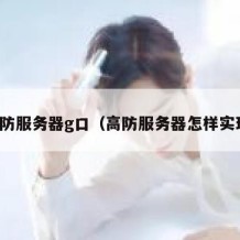 高防服务器g口（高防服务器怎样实现）