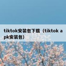 tiktok安装包下载（tiktok apk安装包）