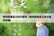 如何搭建自己的小程序（如何搭建自己的小程序店铺）