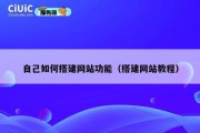 自己如何搭建网站功能（搭建网站教程）