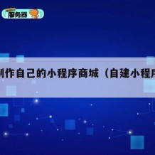 如何制作自己的小程序商城（自建小程序商城）