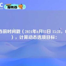 根据当前时间戳（2024年6月13日 15:28，UTC+8），计算动态选项目标：