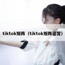 tiktok矩阵（tiktok矩阵运营）