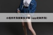 小程序开发需要多少钱（app定制开发）