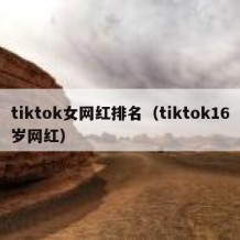 tiktok女网红排名（tiktok16岁网红）