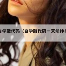 怎么自学敲代码（自学敲代码一天能挣多少钱）
