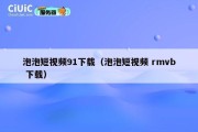 泡泡短视频91下载（泡泡短视频 rmvb 下载）
