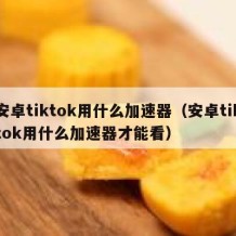 安卓tiktok用什么加速器（安卓tiktok用什么加速器才能看）