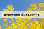 自学软件开发难吗（自己怎么学软件开发）