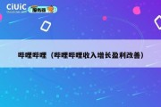 哔哩哔哩（哔哩哔哩收入增长盈利改善）