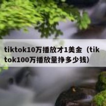 tiktok10万播放才1美金（tik tok100万播放量挣多少钱）