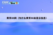 黄页88网（为什么黄页88未显示信息）