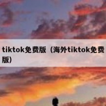 tiktok免费版（海外tiktok免费版）