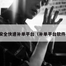 安全快速补单平台（补单平台软件）