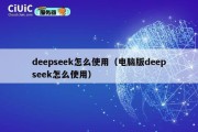 deepseek怎么使用（电脑版deepseek怎么使用）