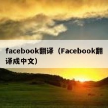 facebook翻译（Facebook翻译成中文）