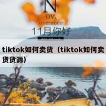 tiktok如何卖货（tiktok如何卖货货源）