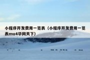 小程序开发费用一览表（小程序开发费用一览表mu4华网天下）