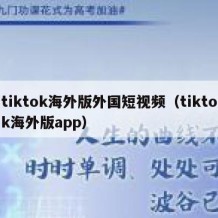 tiktok海外版外国短视频（tiktok海外版app）