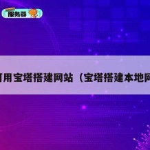 如何用宝塔搭建网站（宝塔搭建本地网站）
