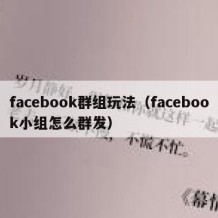 facebook群组玩法（facebook小组怎么群发）