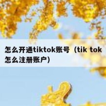 怎么开通tiktok账号（tik tok怎么注册账户）