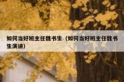 如何当好班主任魏书生（如何当好班主任魏书生演讲）