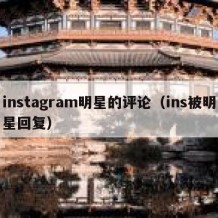 instagram明星的评论（ins被明星回复）