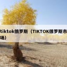 tiktok俄罗斯（TIKTOK俄罗斯市场）