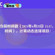 根据当前时间戳（2024年6月28日 15:47，北京时间），计算动态选择项目：