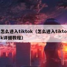 怎么进入tiktok（怎么进入tiktok详细教程）