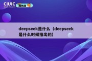 deepseek是什么（deepseek是什么时候推出的）
