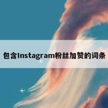 包含Instagram粉丝加赞的词条