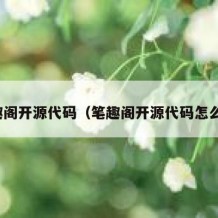 笔趣阁开源代码（笔趣阁开源代码怎么看）