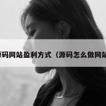 源码网站盈利方式（源码怎么做网站）