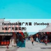 facebook推广方案（facebook推广方案实例）