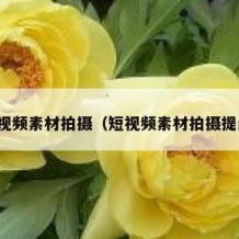 短视频素材拍摄（短视频素材拍摄提纲）