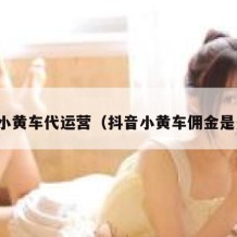 抖音小黄车代运营（抖音小黄车佣金是多少）