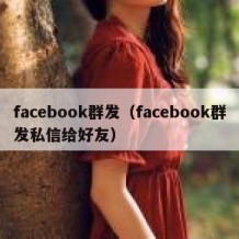 facebook群发（facebook群发私信给好友）