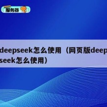 deepseek怎么使用（网页版deepseek怎么使用）