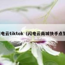 闪电云tiktok（闪电云商城快手点赞）