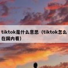 tiktok是什么意思（tiktok怎么在国内看）