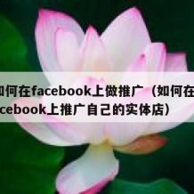 如何在facebook上做推广（如何在facebook上推广自己的实体店）