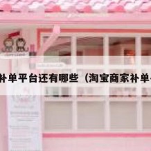 商家补单平台还有哪些（淘宝商家补单平台）