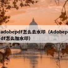 adobepdf怎么去水印（Adobepdf怎么加水印）